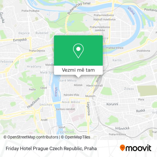 Friday Hotel Prague Czech Republic mapa