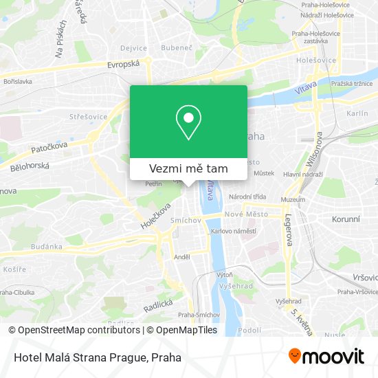 Hotel Malá Strana Prague mapa