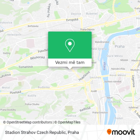 Stadion Strahov Czech Republic mapa