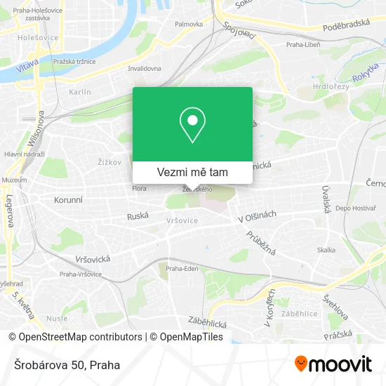 Šrobárova 50 mapa