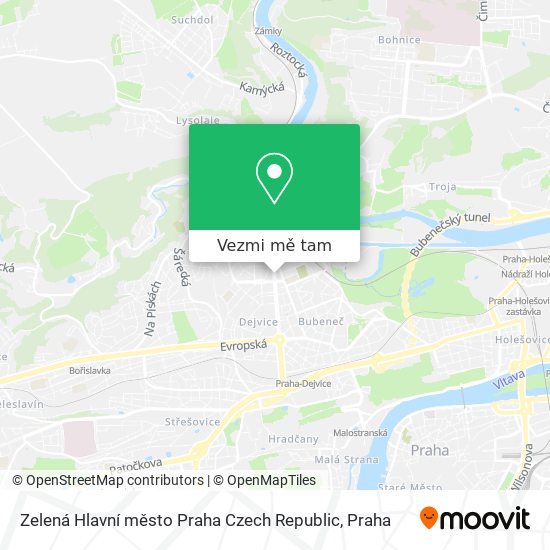 Zelená Hlavní město Praha Czech Republic mapa