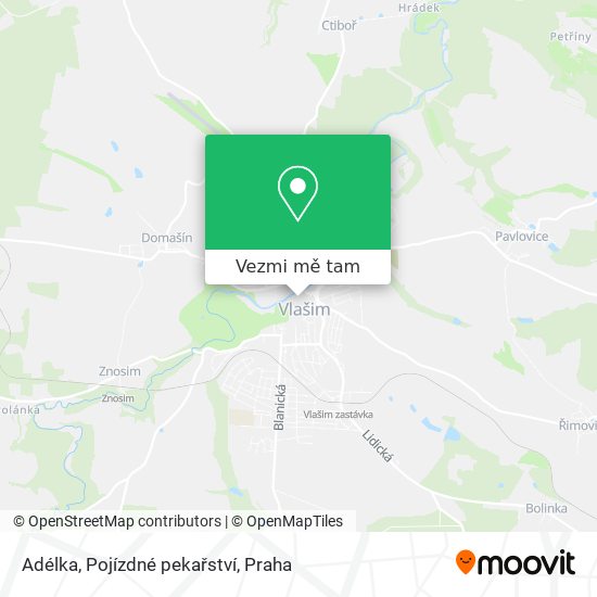 Adélka, Pojízdné pekařství mapa