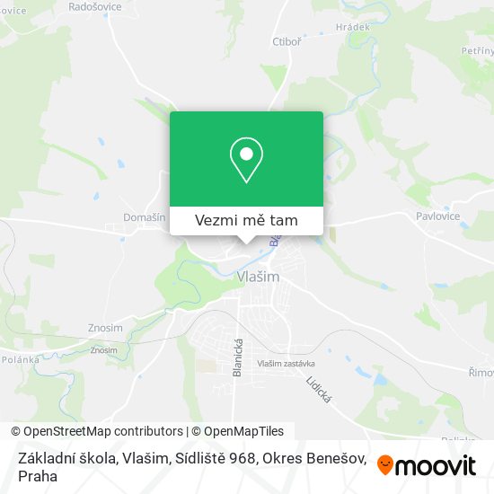 Základní škola, Vlašim, Sídliště 968, Okres Benešov mapa