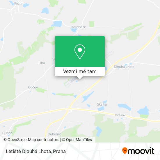 Letiště Dlouhá Lhota mapa