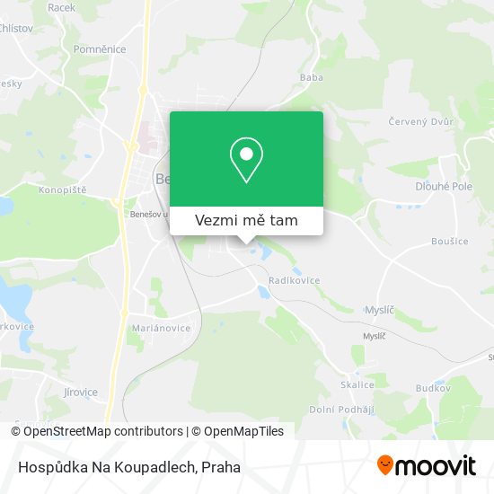 Hospůdka Na Koupadlech mapa