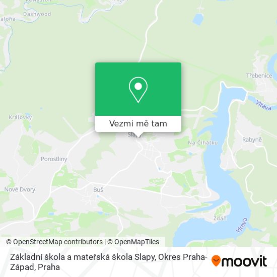 Základní škola a mateřská škola Slapy, Okres Praha-Západ mapa