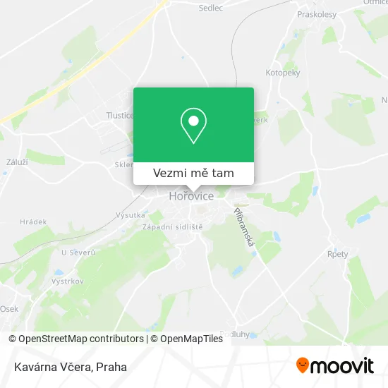 Kavárna Včera mapa