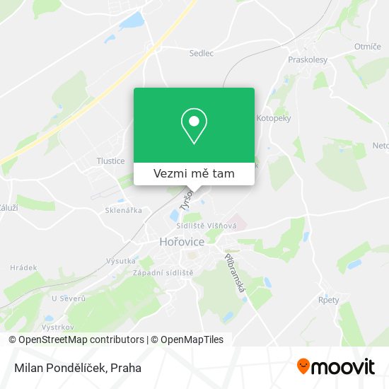 Milan Pondělíček mapa