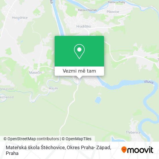 Mateřská škola Štěchovice, Okres Praha- Západ mapa