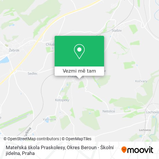 Mateřská škola Praskolesy, Okres Beroun - Školní jídelna mapa