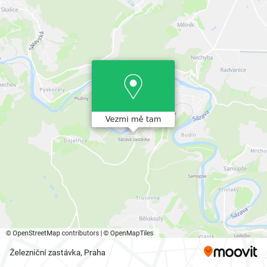 Železniční zastávka mapa