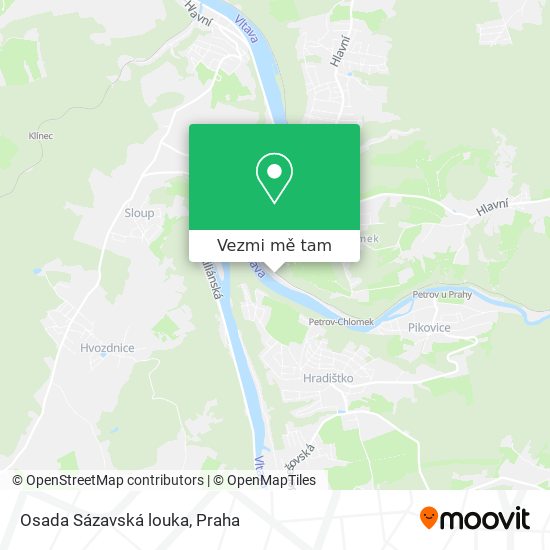 Osada Sázavská louka mapa