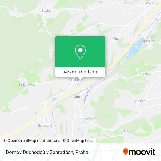 Domov Důchodců v Zahradách mapa