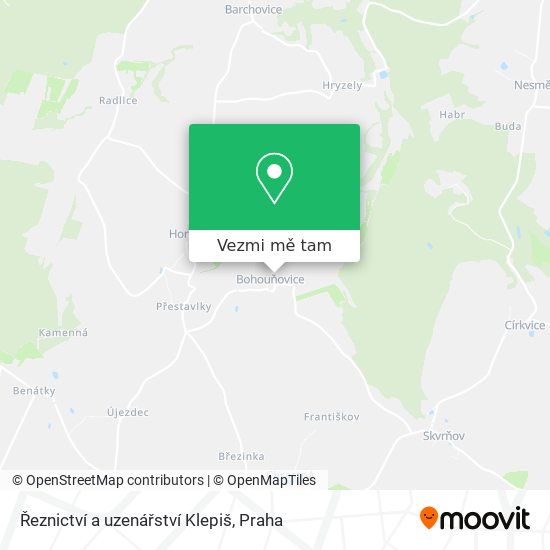 Řeznictví a uzenářství Klepiš mapa