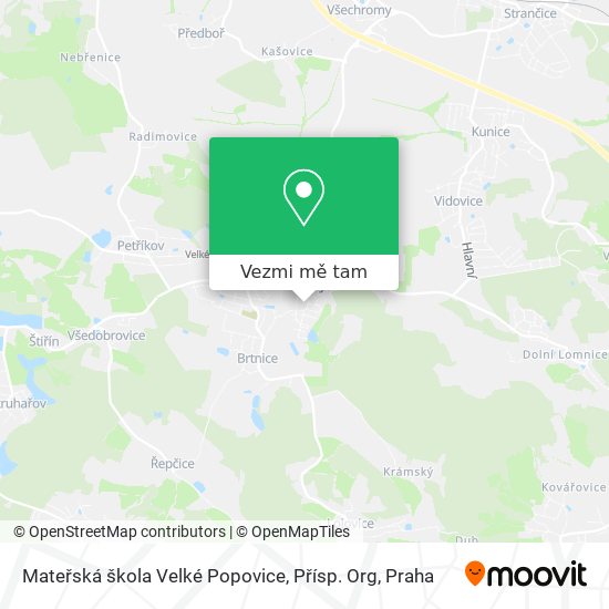 Mateřská škola Velké Popovice, Přísp. Org mapa