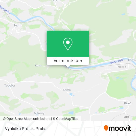 Vyhlidka Prdlak mapa