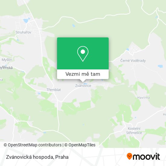 Zvánovická hospoda mapa