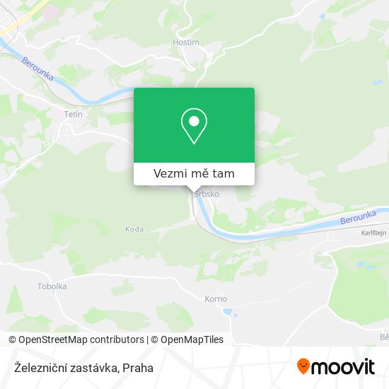 Železniční zastávka mapa