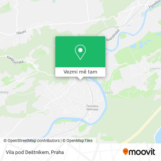 Vila pod Deštníkem mapa