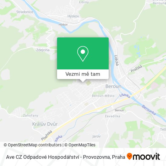 Ave CZ Odpadové Hospodářství - Provozovna mapa