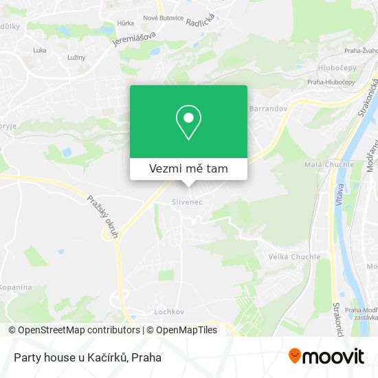 Party house u Kačírků mapa