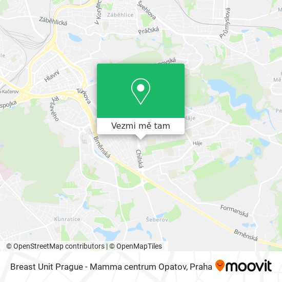 Breast Unit Prague - Mamma centrum Opatov mapa