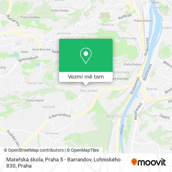 Mateřská škola, Praha 5 - Barrandov, Lohniského 830 mapa