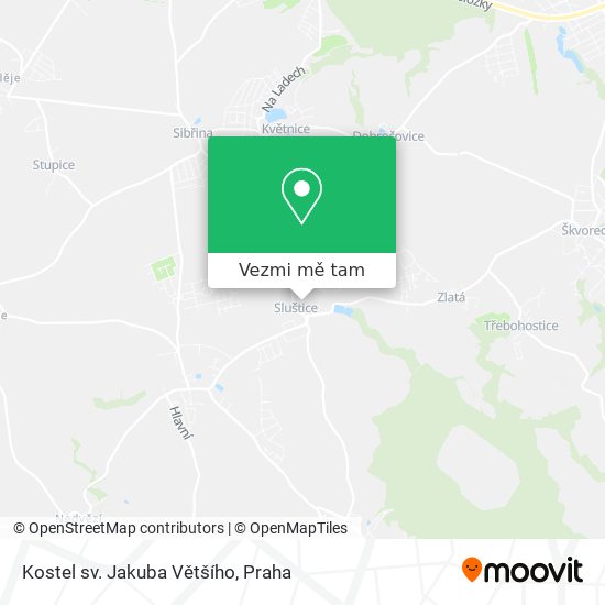 Kostel sv. Jakuba Většího mapa