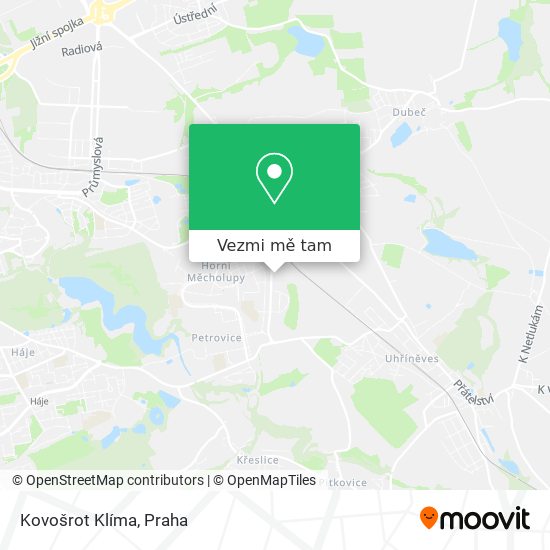 Kovošrot Klíma mapa