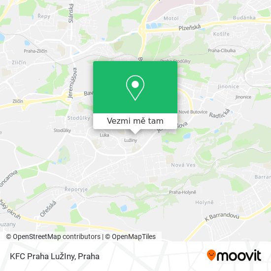 KFC Praha LužIny mapa