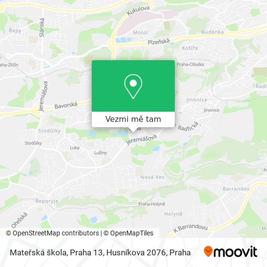 Mateřská škola, Praha 13, Husníkova 2076 mapa