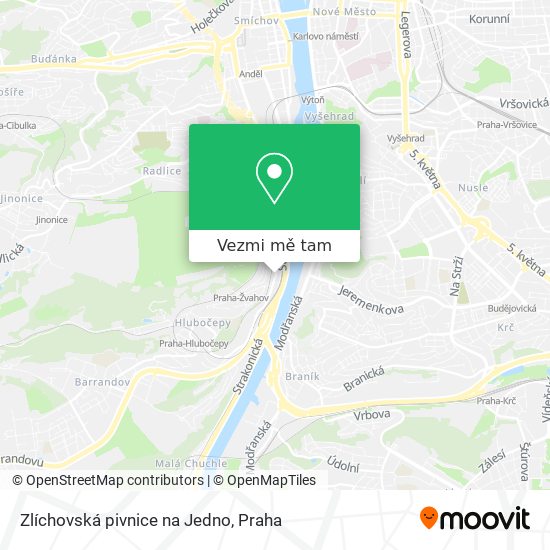 Zlíchovská pivnice na Jedno mapa