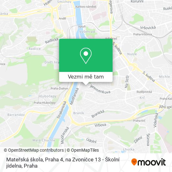 Mateřská škola, Praha 4, na Zvoničce 13 - Školní jídelna mapa
