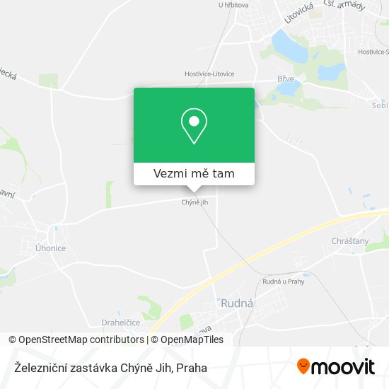 Železniční zastávka Chýně Jih mapa