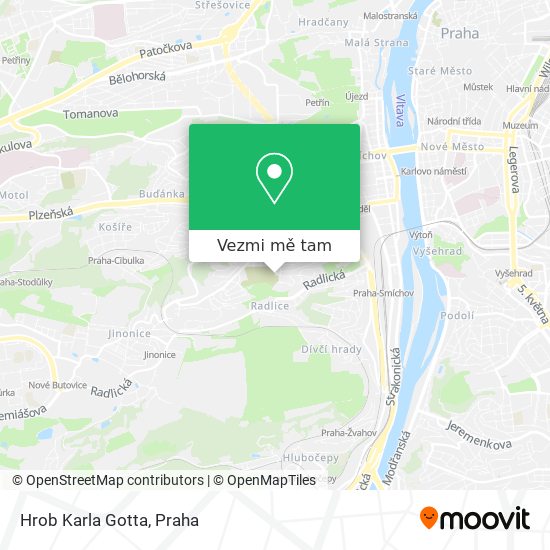 Hrob Karla Gotta mapa