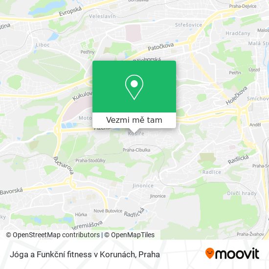 Jóga a Funkční fitness v Korunách mapa