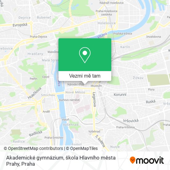 Akademické gymnázium, škola Hlavního města Prahy mapa