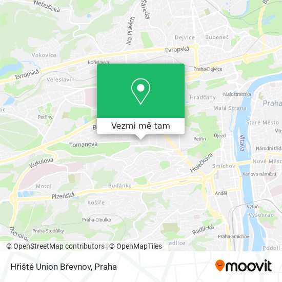 Hřiště Union Břevnov mapa