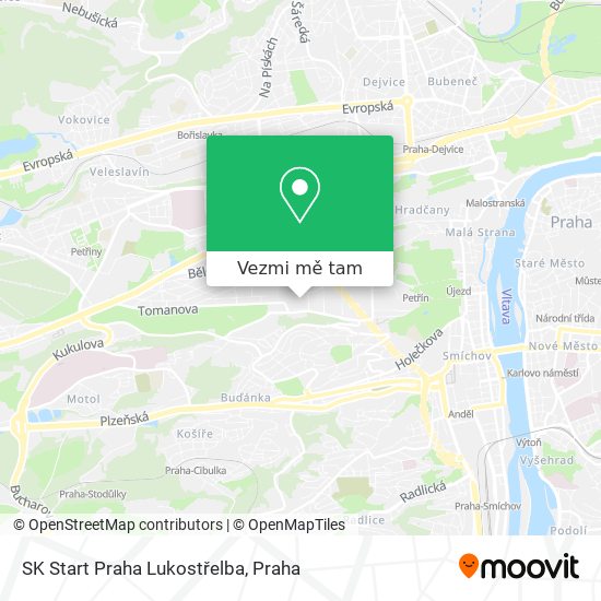 SK Start Praha Lukostřelba mapa