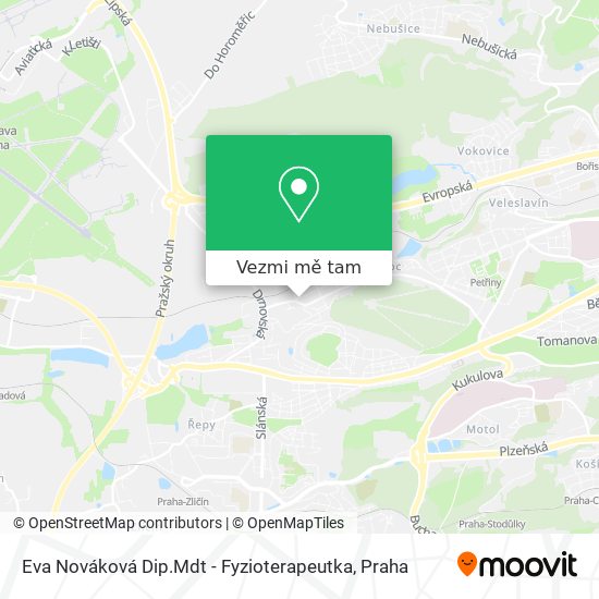 Eva Nováková Dip.Mdt - Fyzioterapeutka mapa