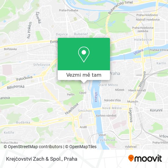 Krejčovství Zach & Spol. mapa