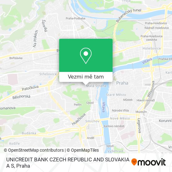 UNICREDIT BANK CZECH REPUBLIC AND SLOVAKIA A S mapa