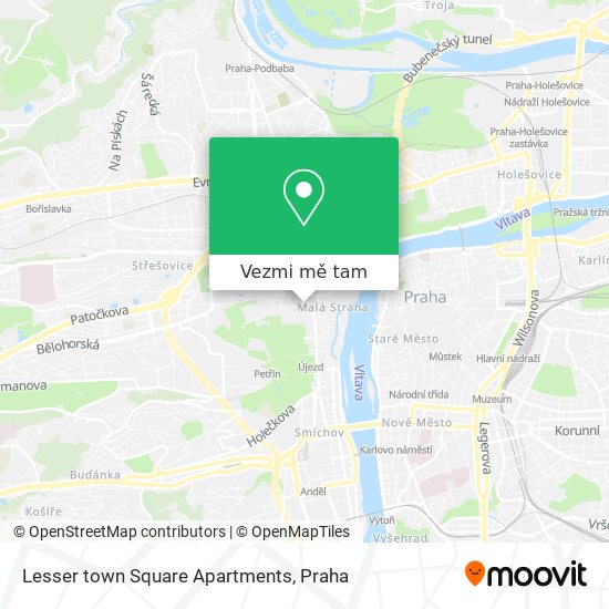 Lesser town Square Apartments mapa