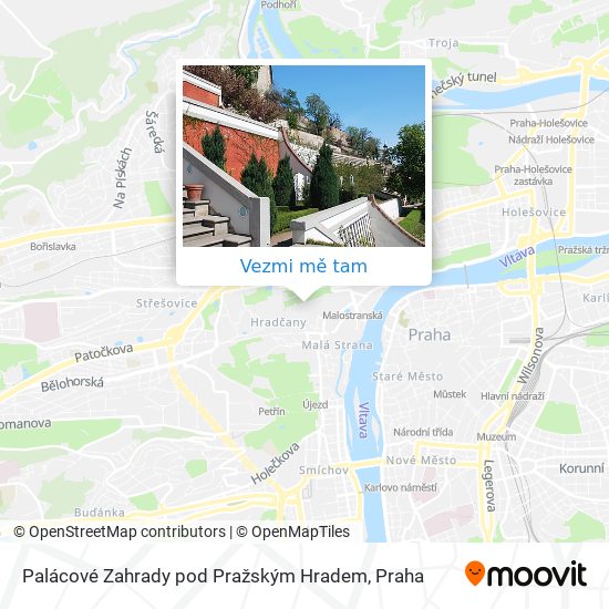 Palácové Zahrady pod Pražským Hradem mapa