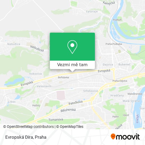 Evropská Díra mapa