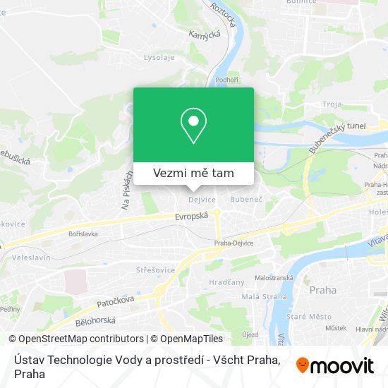 Ústav Technologie Vody a prostředí - Všcht Praha mapa