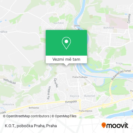K.O.T., pobočka Praha mapa
