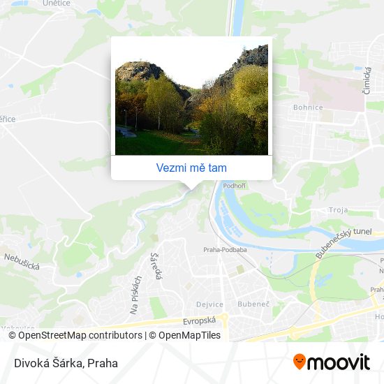 Divoká Šárka mapa