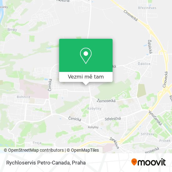 Rychloservis Petro-Canada mapa