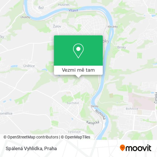 Spálená Vyhlídka mapa